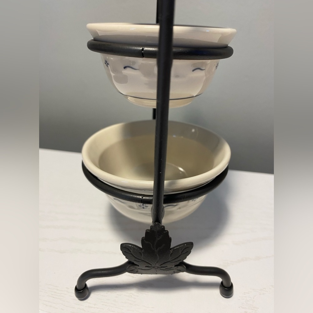 Longaberger Collectors Club Miniature Wrought Iron Mixing Bowl Stand and Bowls - Picture 3 of 6